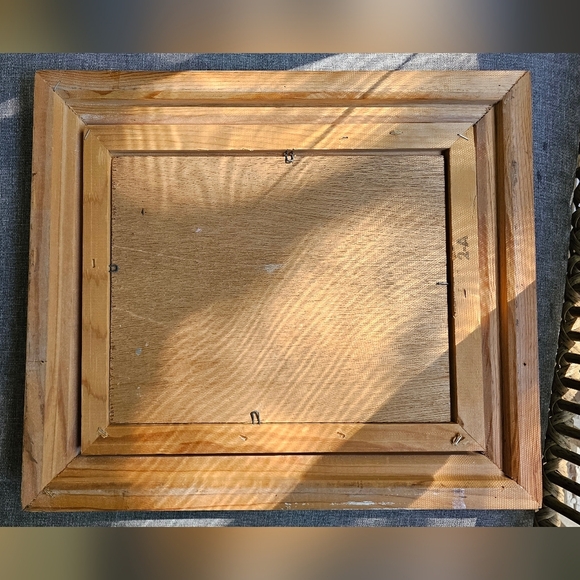 Cottage Country Floral Vintage Oil Painting in Wood Cream Frame - Picture 4 of 6